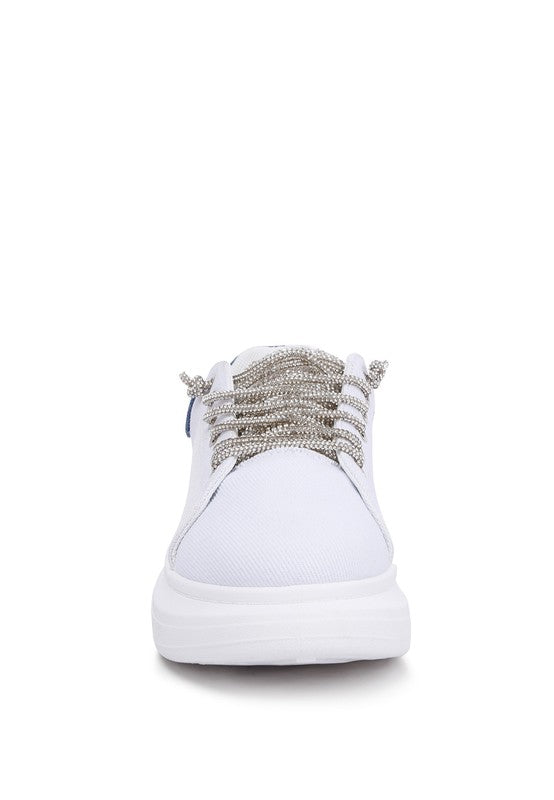 Jaxen Rhinestones Lace Up Sneakers - G Marie's Boutique 