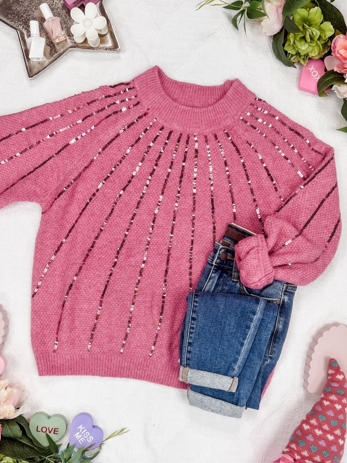 Michelle Mae Sparkle Stripes Sweater