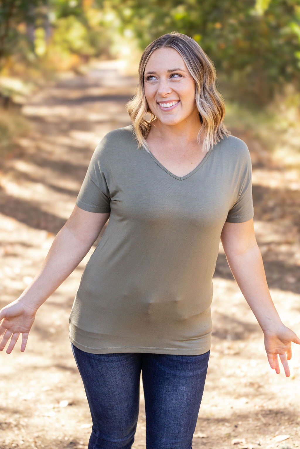 Michelle Mae Chloe Cozy Tee - Olive