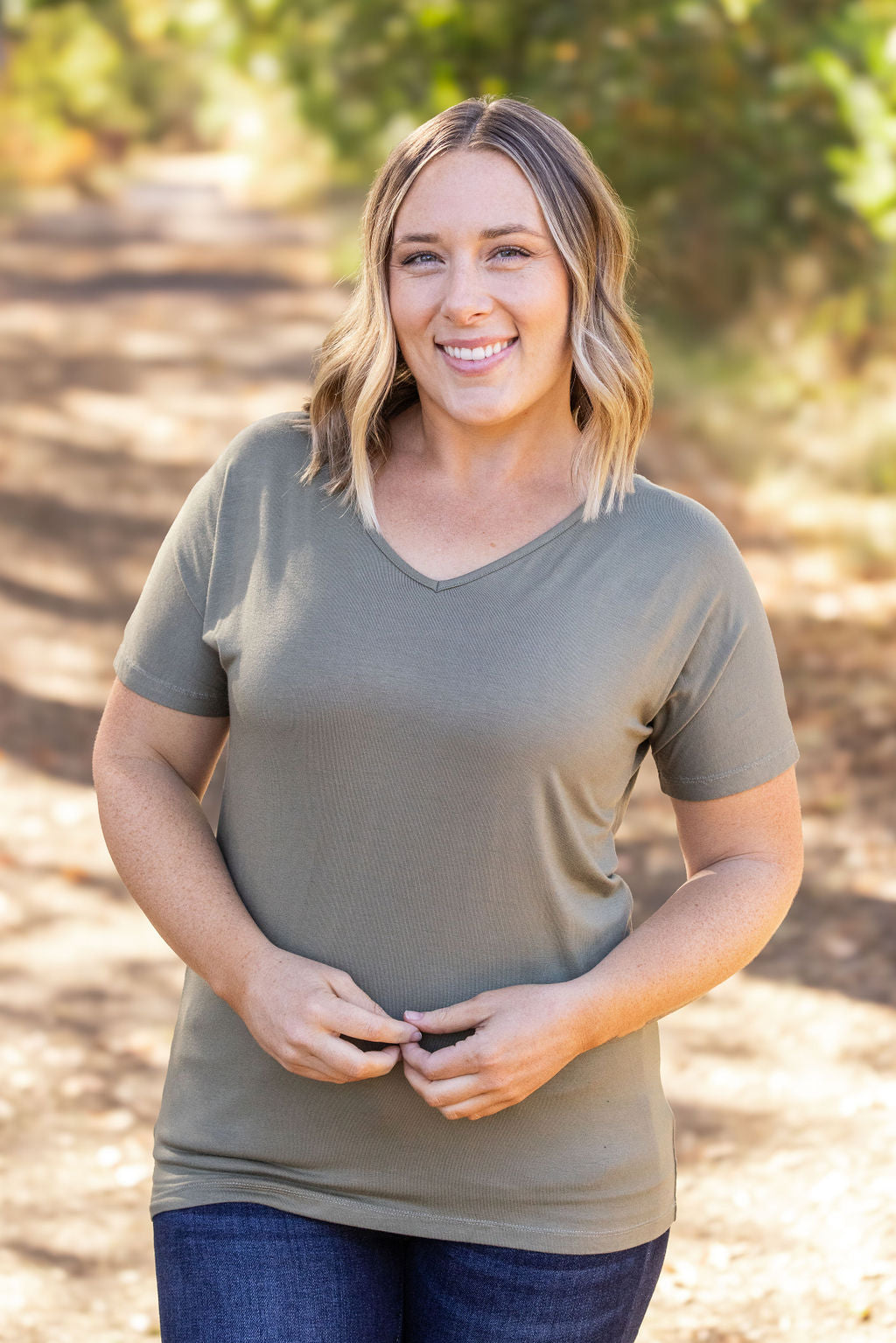 Michelle Mae Chloe Cozy Tee - Olive