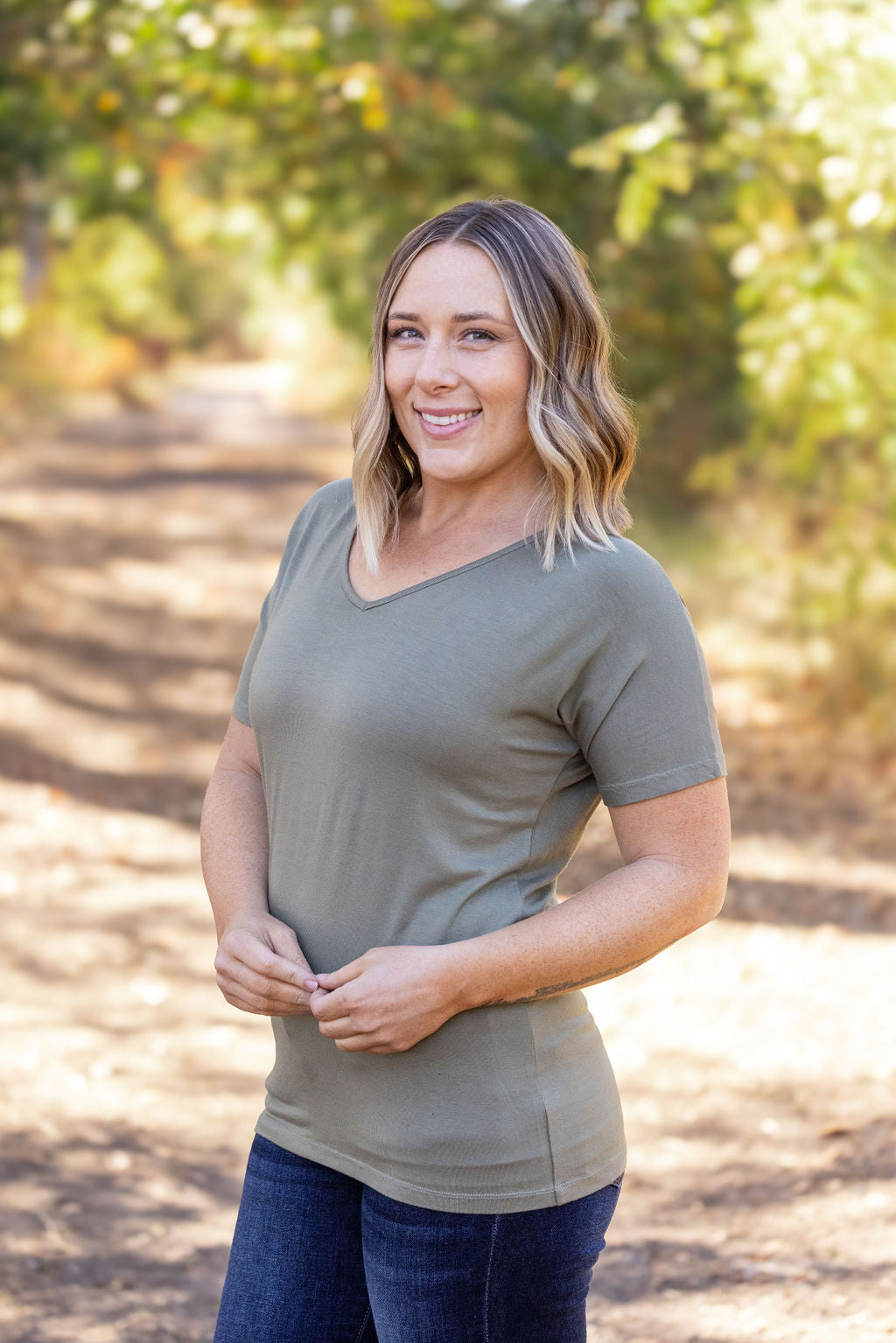 Michelle Mae Chloe Cozy Tee - Olive