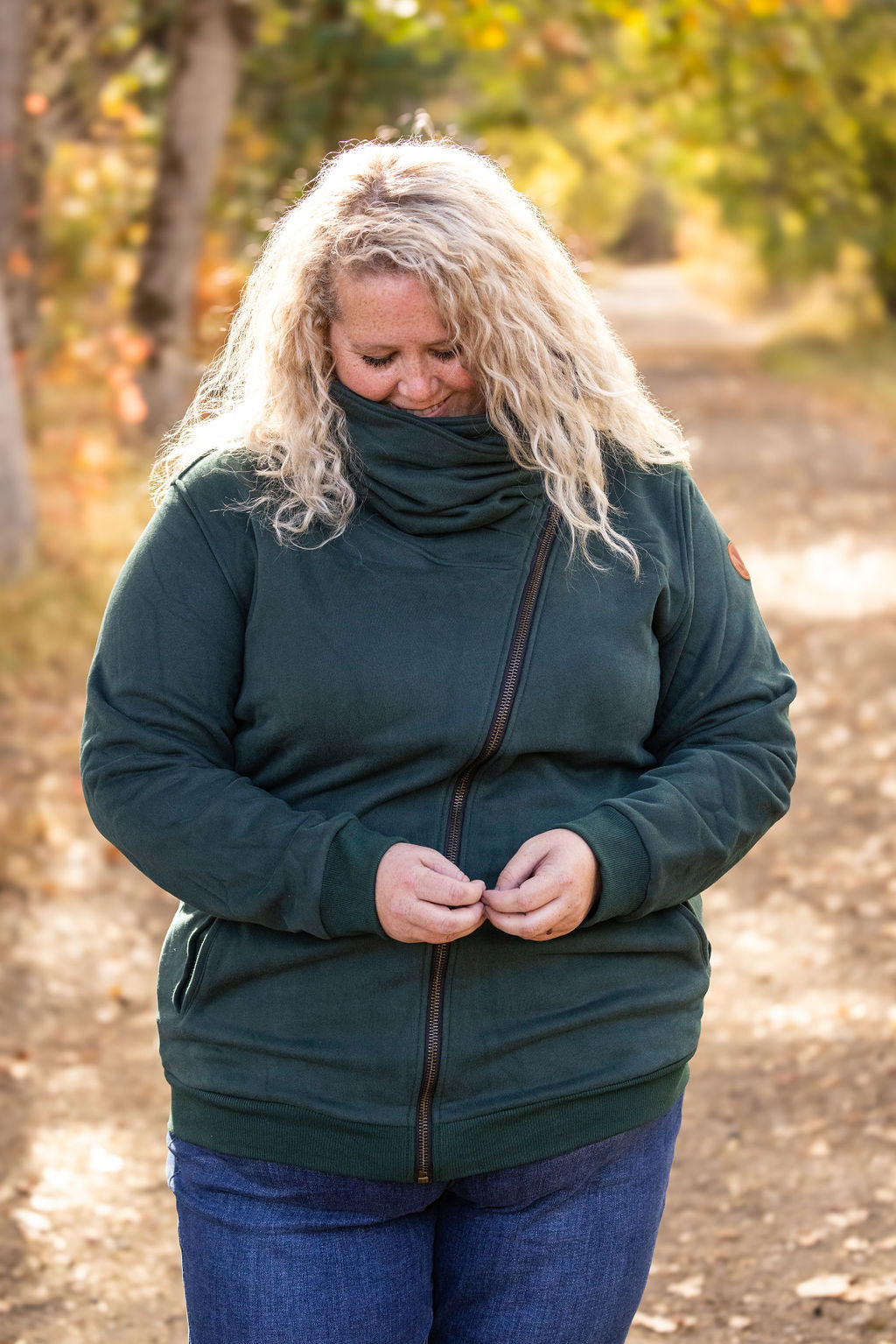 Michelle Mae Quinn ZipUp Cowl - Evergreen