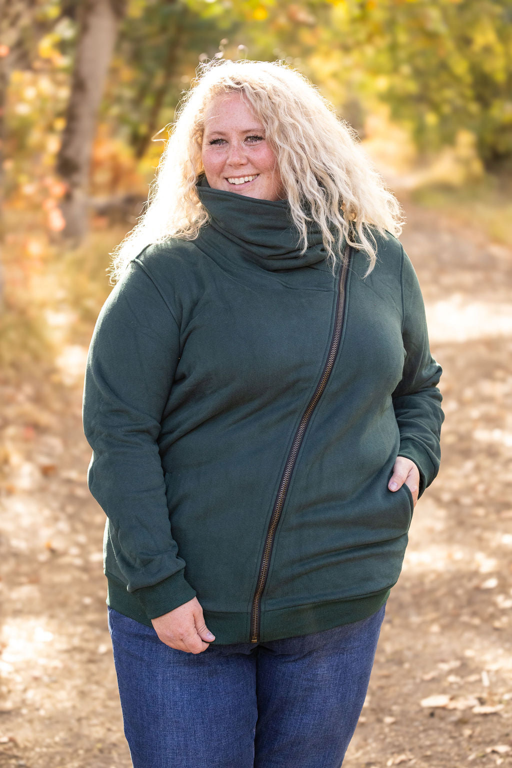 Michelle Mae Quinn ZipUp Cowl - Evergreen