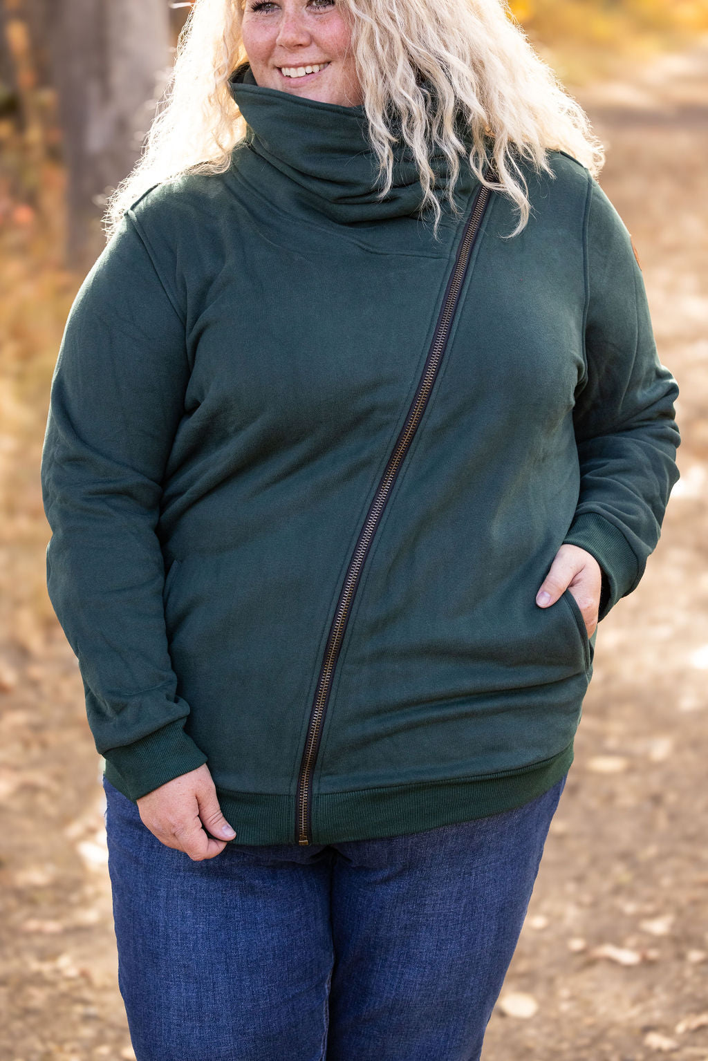 Michelle Mae Quinn ZipUp Cowl - Evergreen