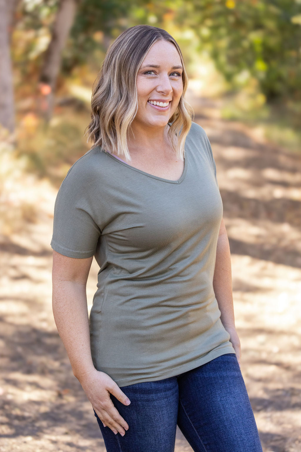 Michelle Mae Chloe Cozy Tee - Olive