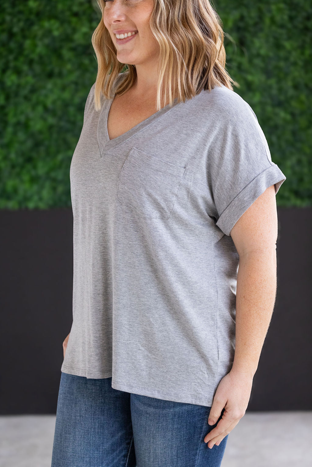 Michelle Mae Sierra Pocket Tops - Grey