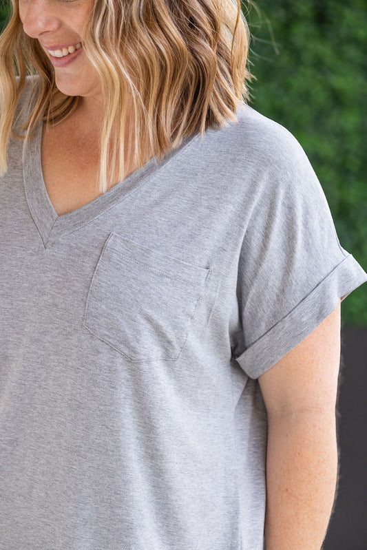 Michelle Mae Sierra Pocket Tops - Grey