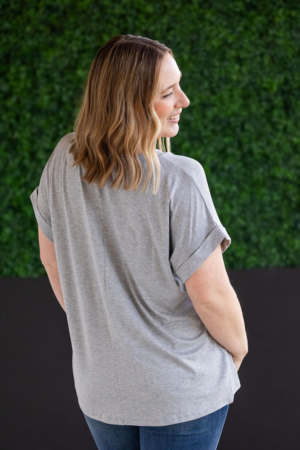 Michelle Mae Sierra Pocket Tops - Grey