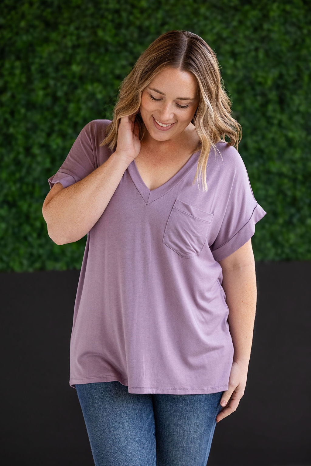 Michelle Mae Sierra Pocket Tops - Dusty Purple