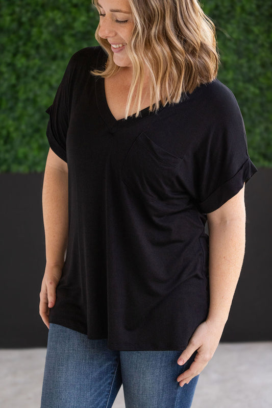 Michelle Mae Sierra Pocket Tops - Black