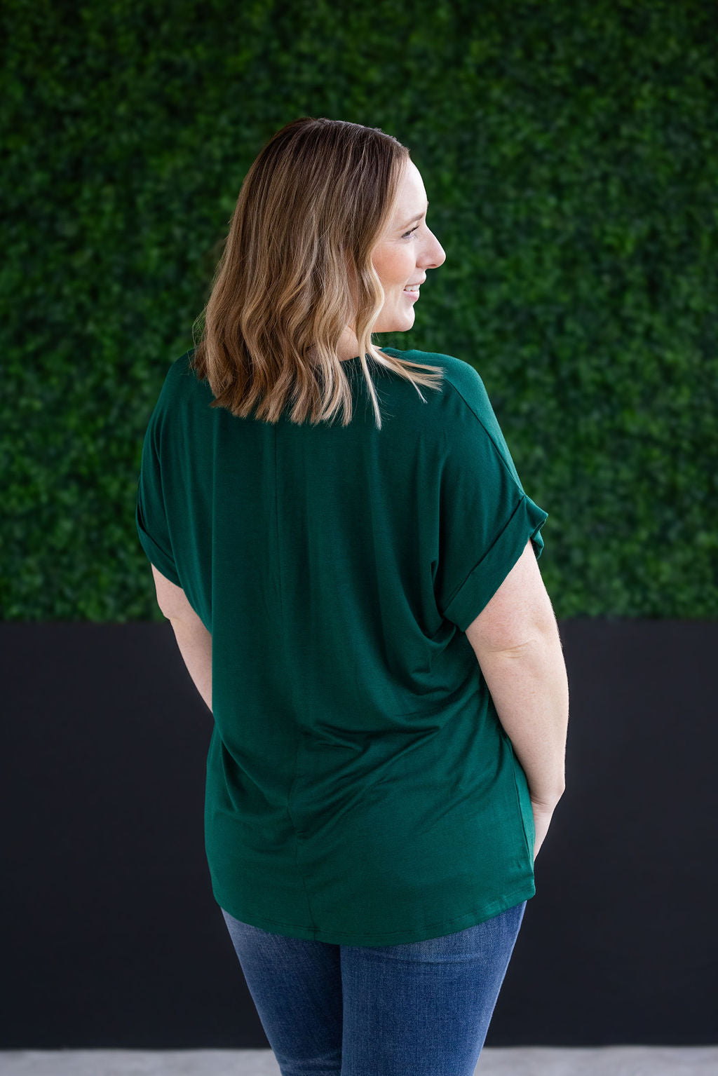 Michelle Mae Sierra Pocket Tops - Hunter Green