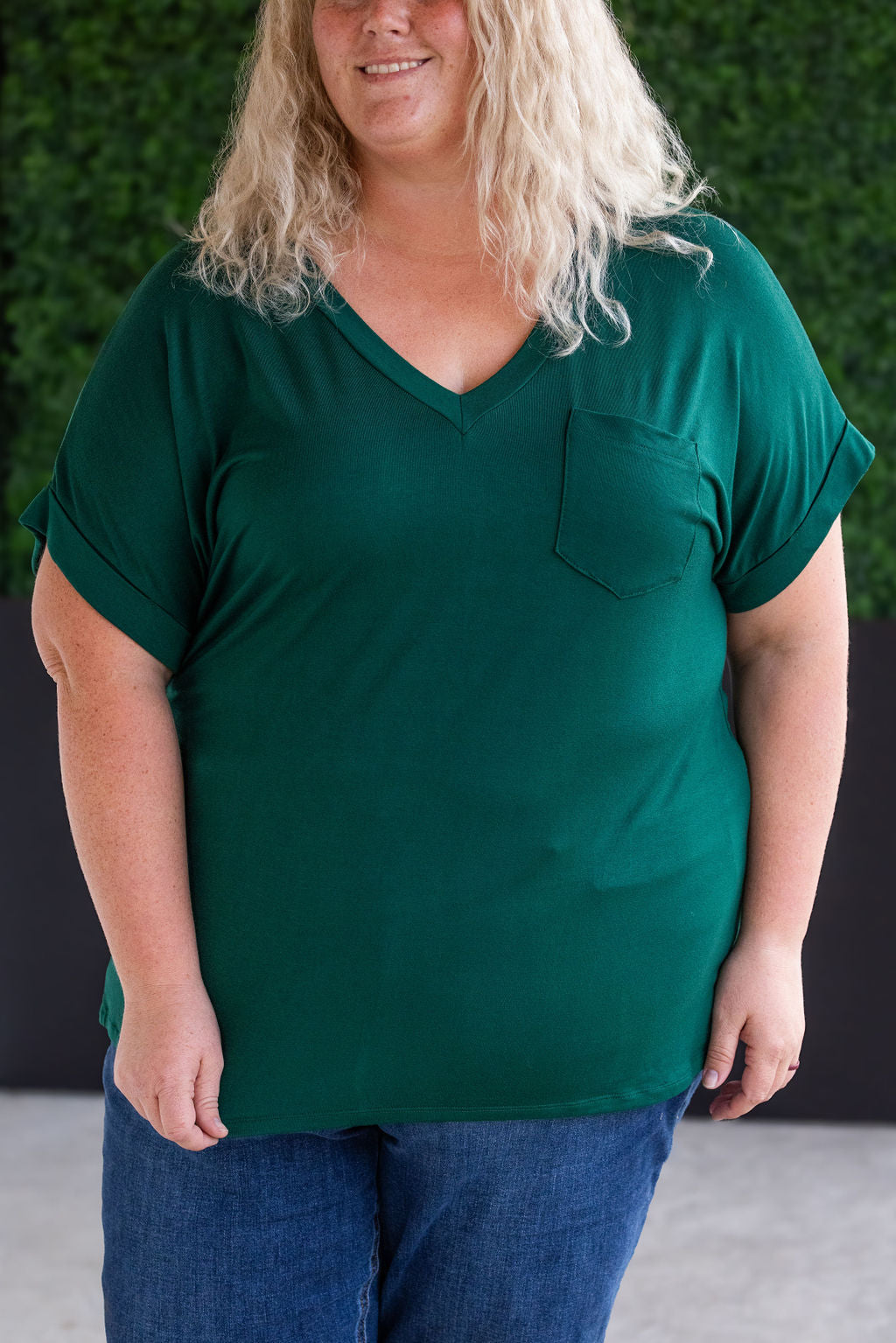 Michelle Mae Sierra Pocket Tops - Hunter Green