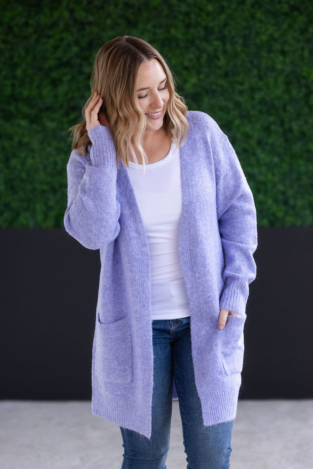 Michelle Mae Madison Cozy Cardigan - Lavender