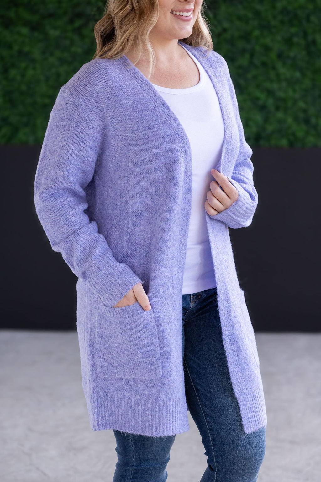 Michelle Mae Madison Cozy Cardigan - Lavender