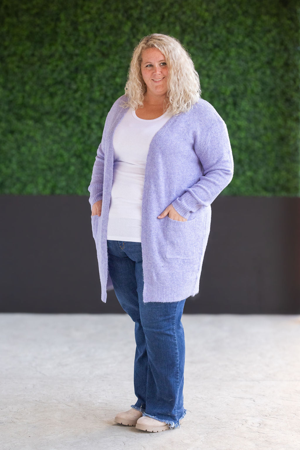 Michelle Mae Madison Cozy Cardigan - Lavender