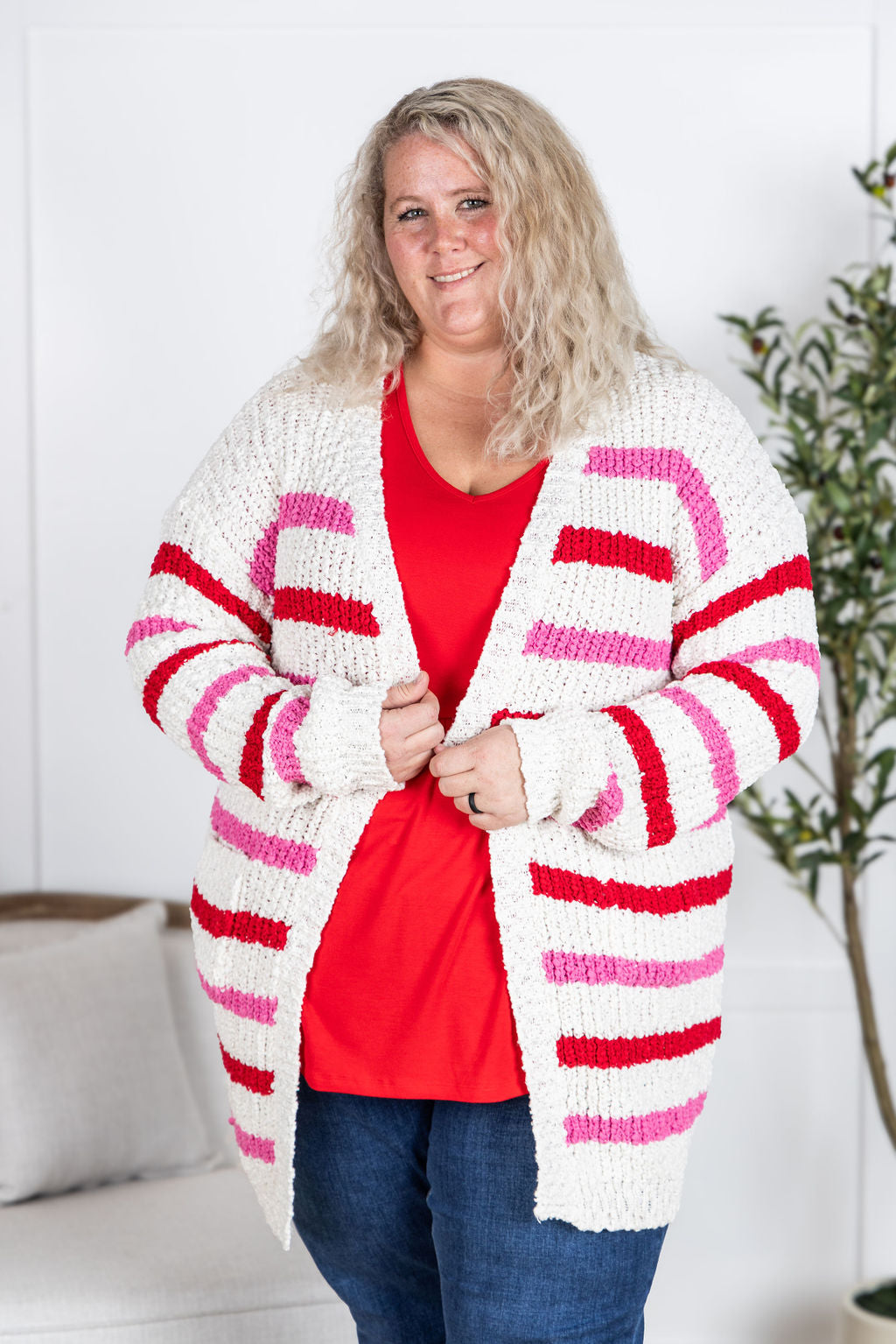 Michelle Mae Valentine's Stripe Cardigan