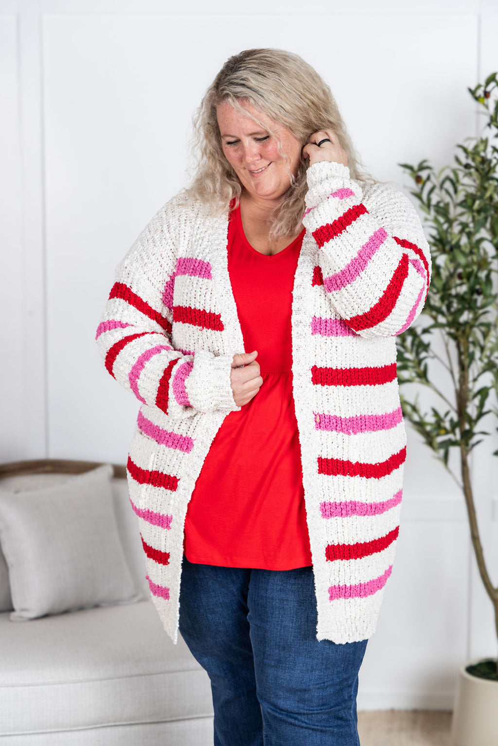 Michelle Mae Valentine's Stripe Cardigan