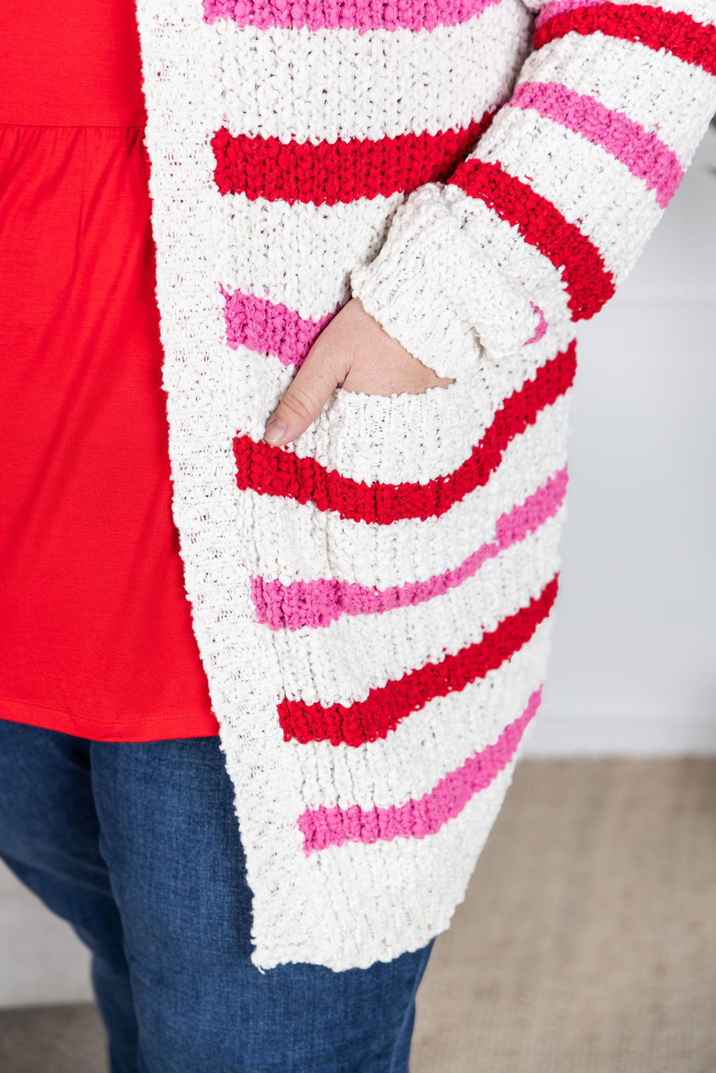 Michelle Mae Valentine's Stripe Cardigan