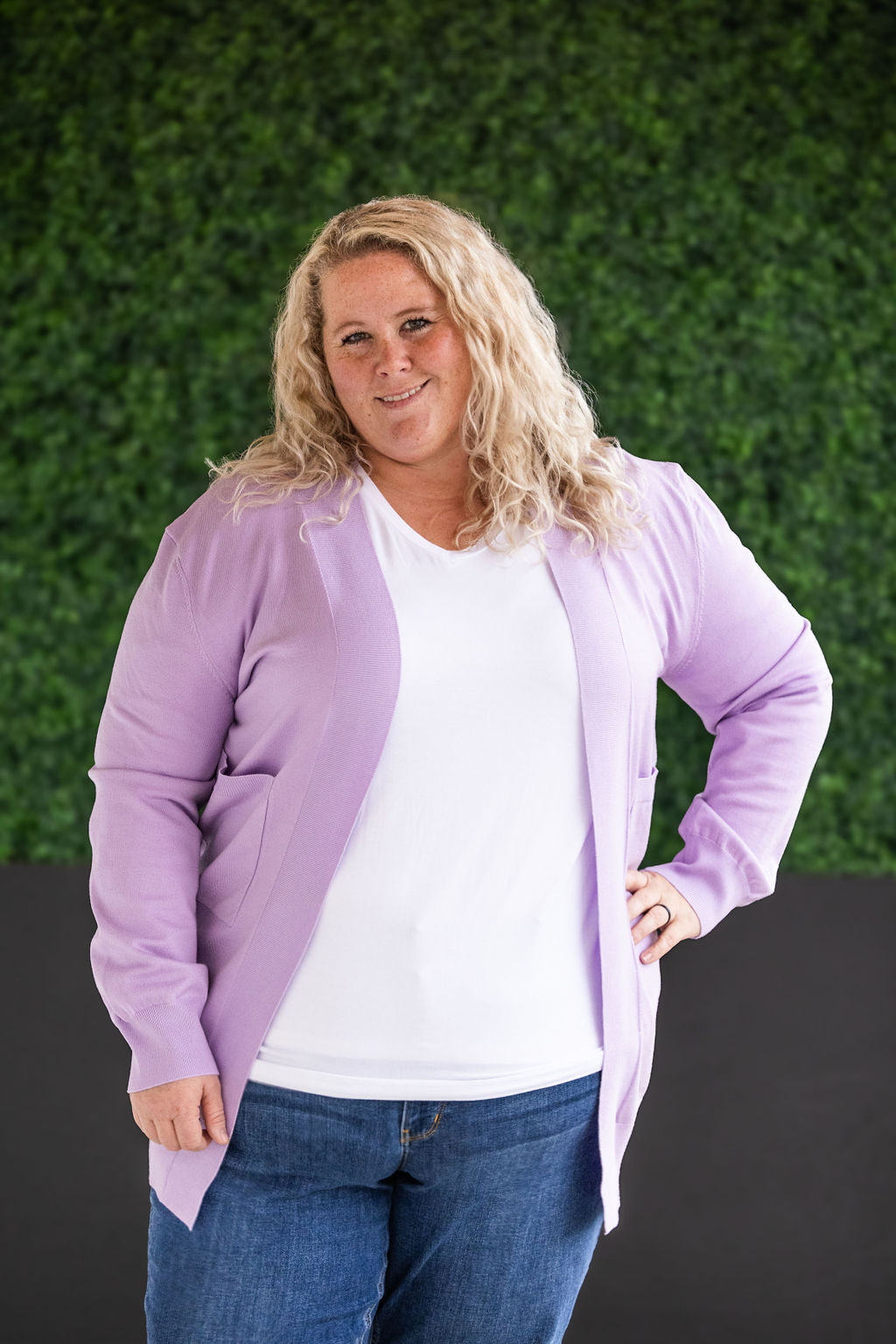 Michelle Mae High Pocket Cardigan - Lavender FINAL SALE