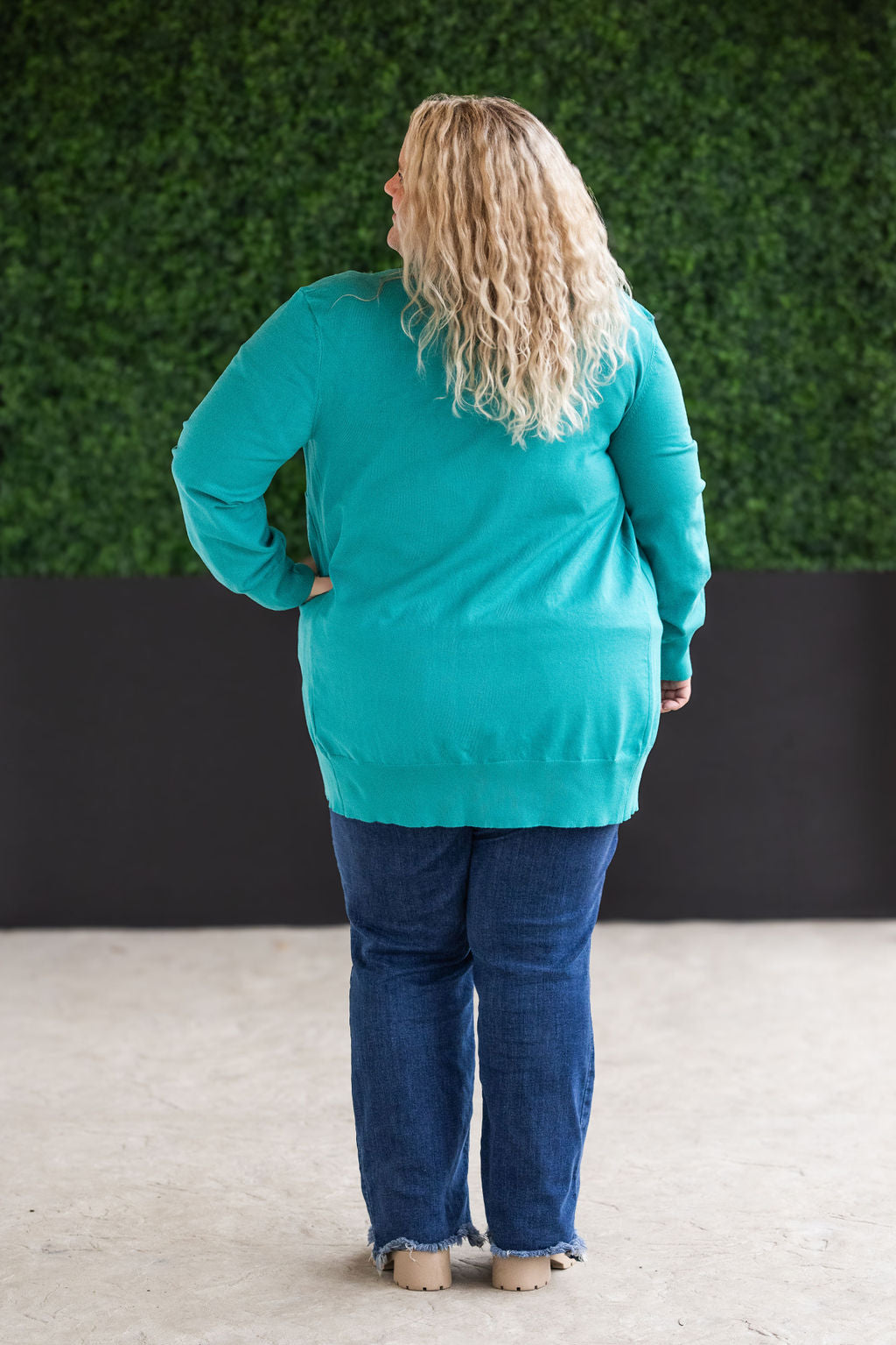 Michelle Mae High Pocket Cardigan - Teal FINAL SALE