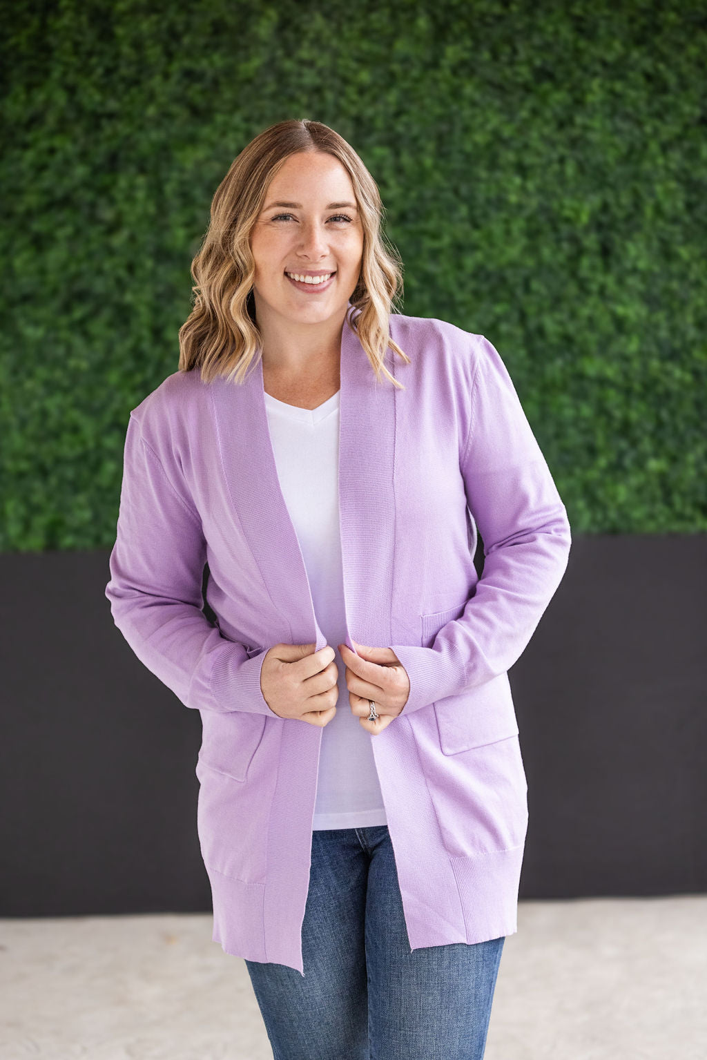 Michelle Mae High Pocket Cardigan - Lavender FINAL SALE