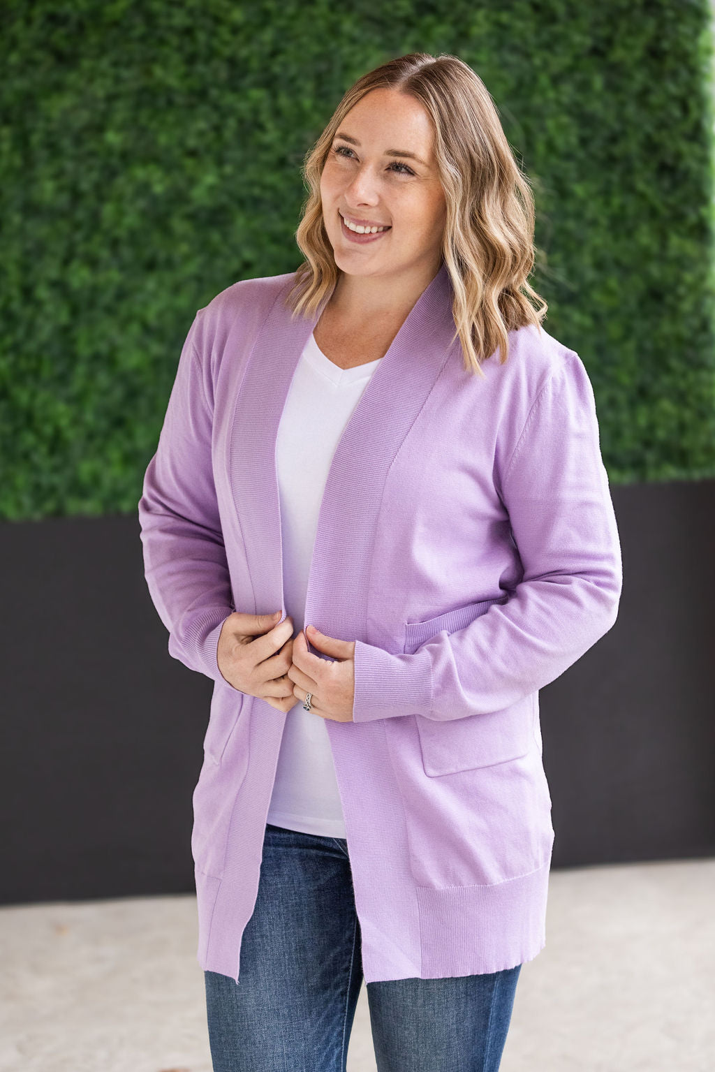 Michelle Mae High Pocket Cardigan - Lavender FINAL SALE