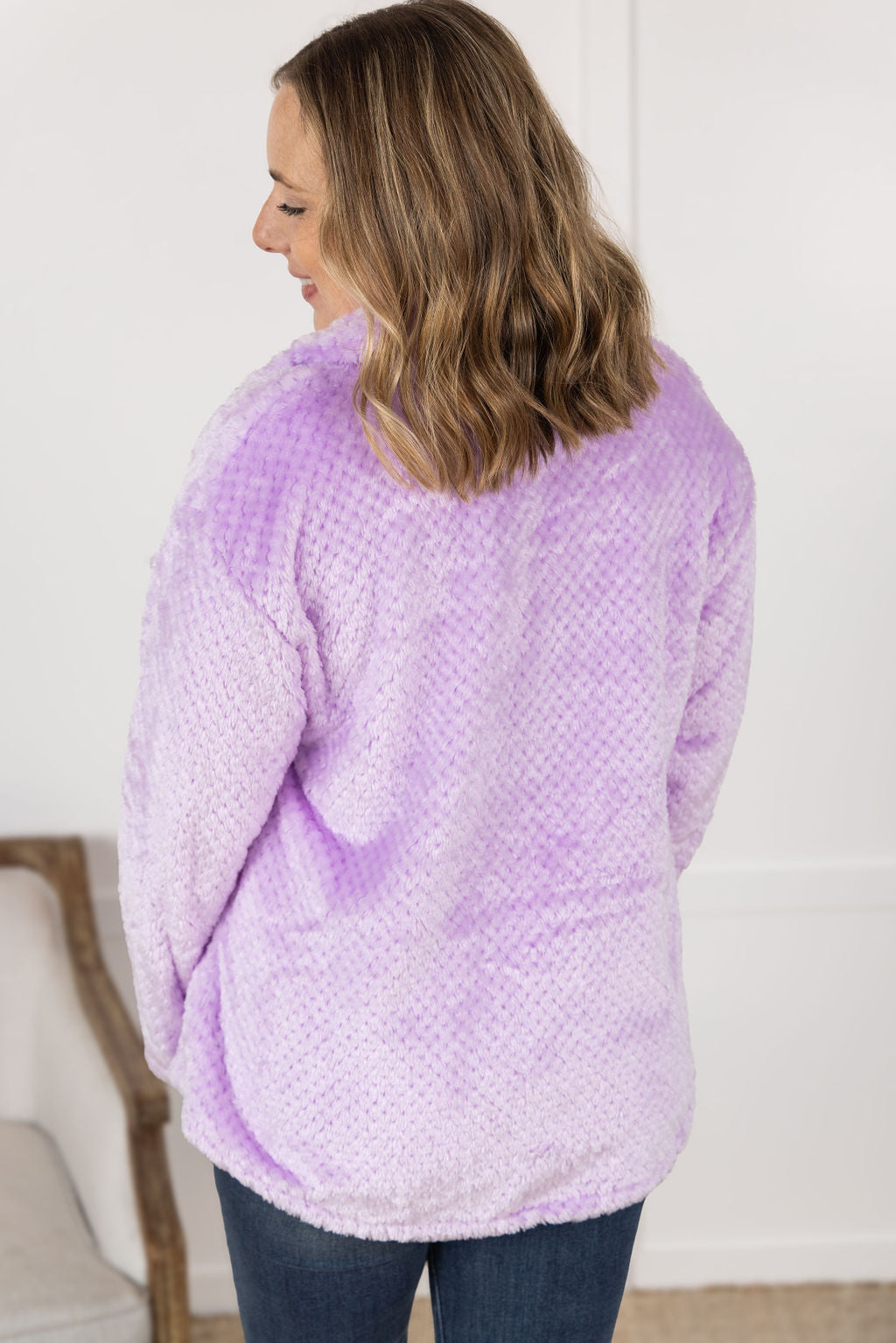 Michelle Mae Fleece Shacket - Lavender