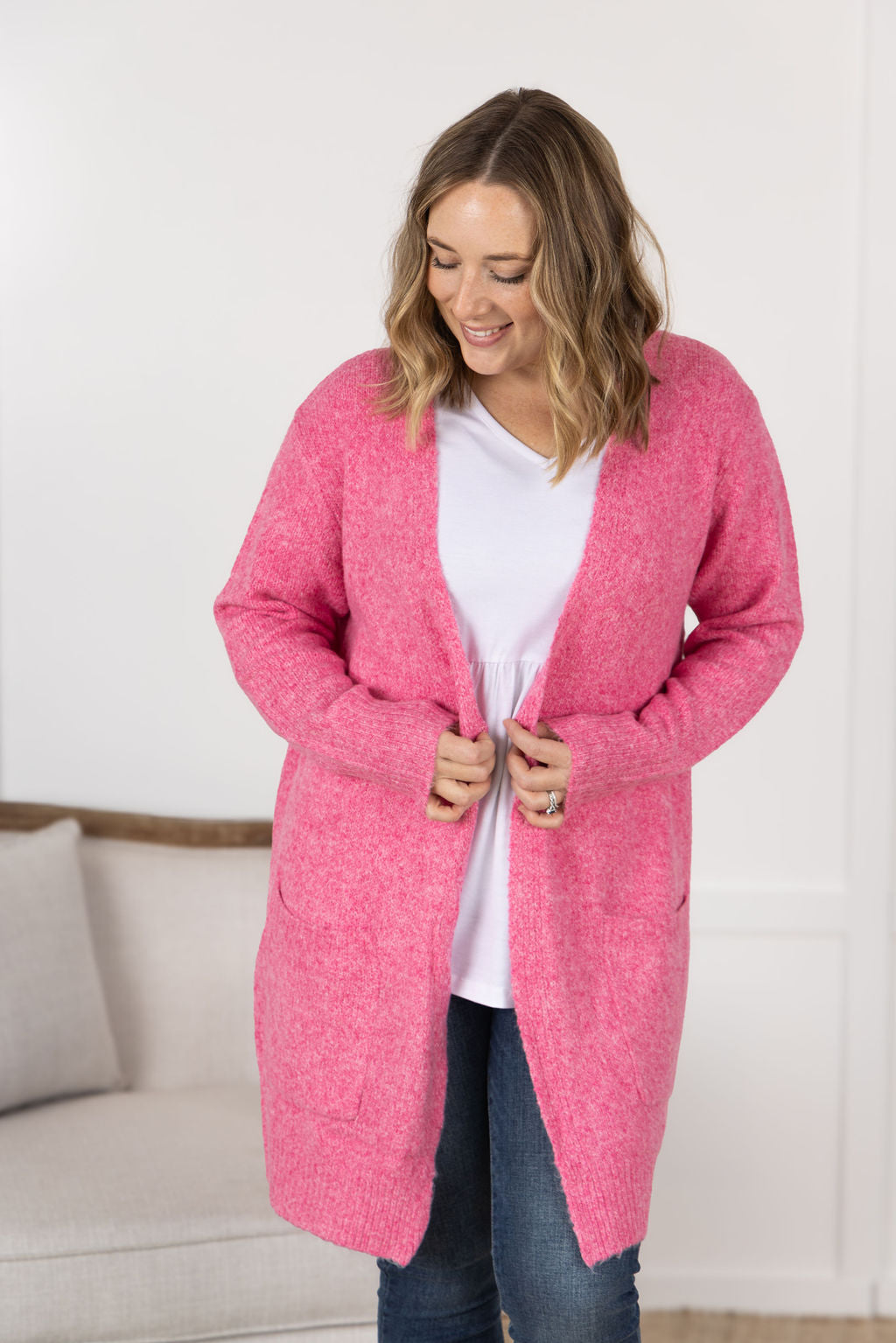 Michelle Mae Madison Cozy Cardigan - Pink