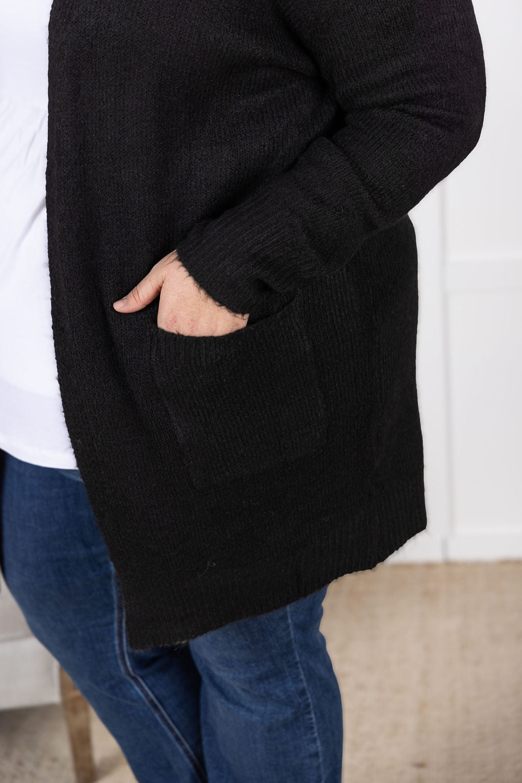 Michelle Mae Madison Cozy Cardigan - Jet Black