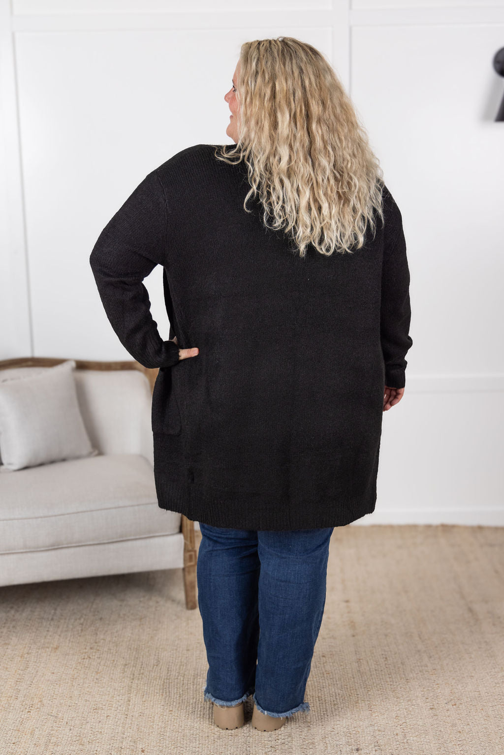 Michelle Mae Madison Cozy Cardigan - Jet Black