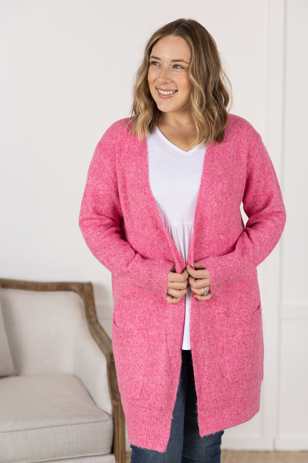 Michelle Mae Madison Cozy Cardigan - Pink