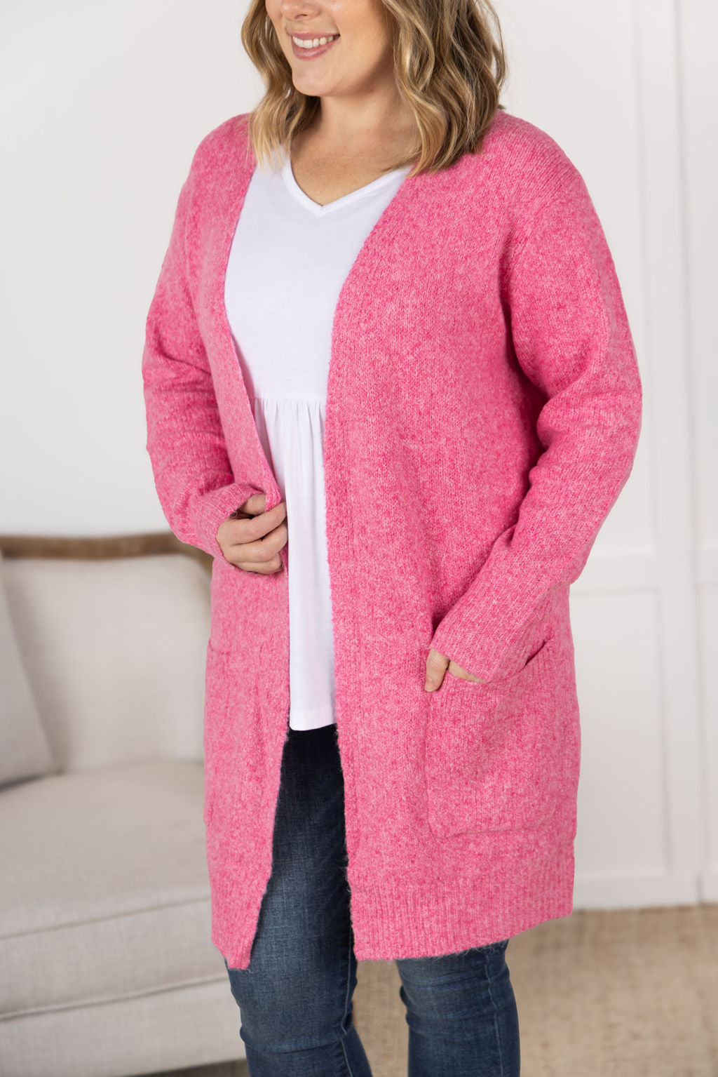 Michelle Mae Madison Cozy Cardigan - Pink