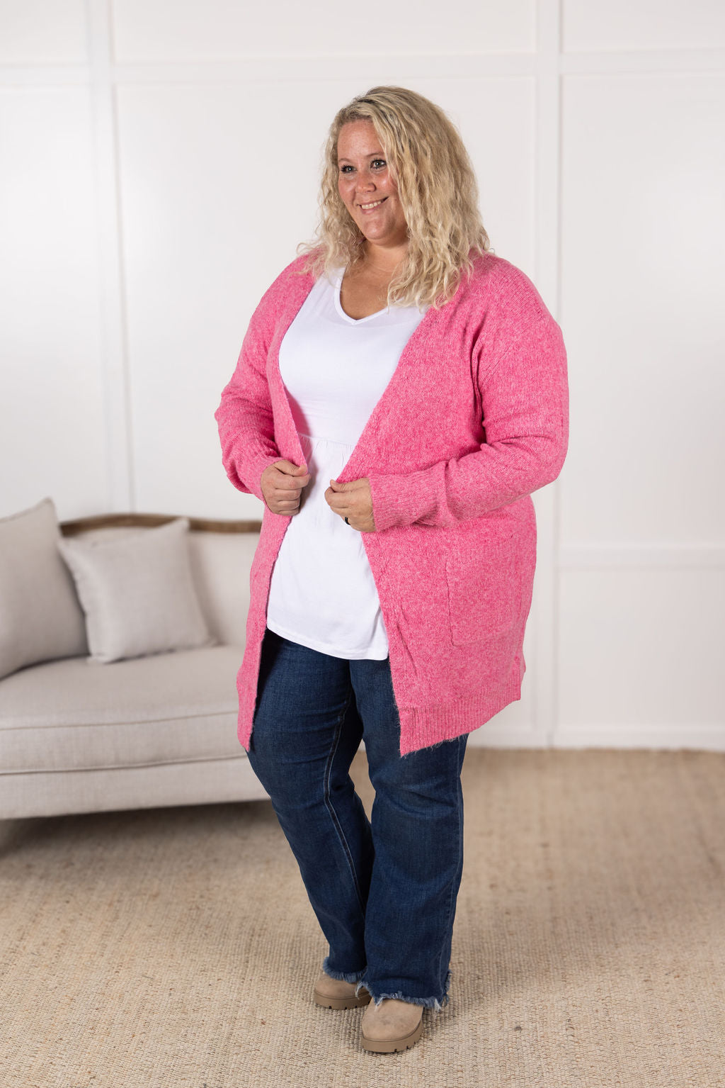 Michelle Mae Madison Cozy Cardigan - Pink