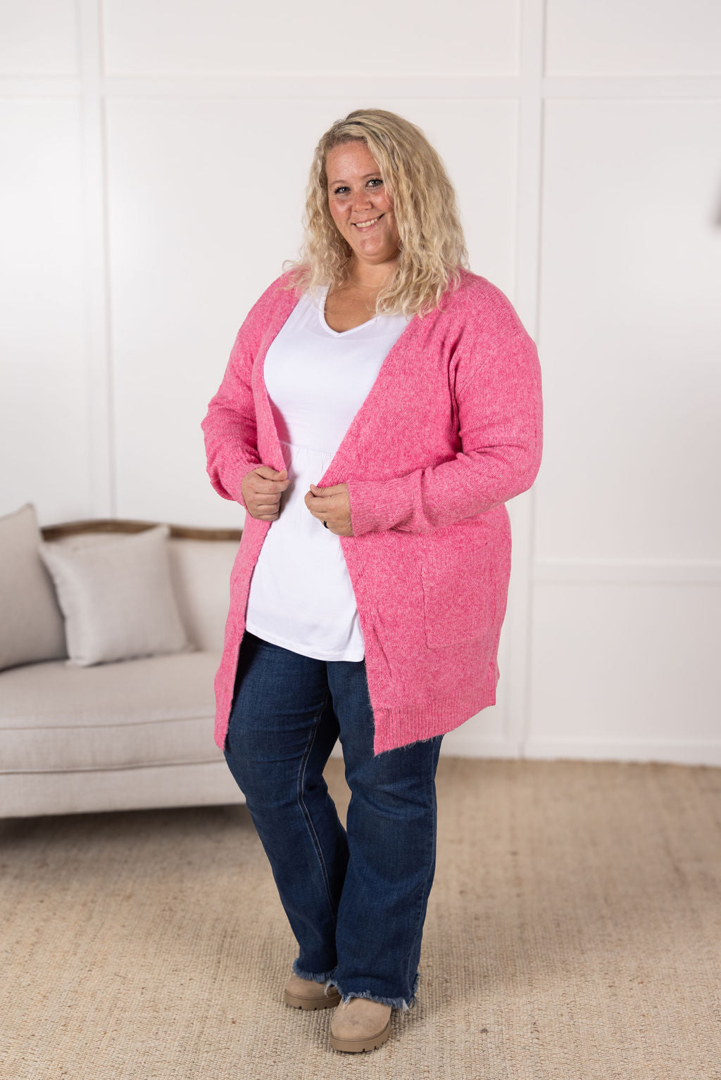 Michelle Mae Madison Cozy Cardigan - Pink