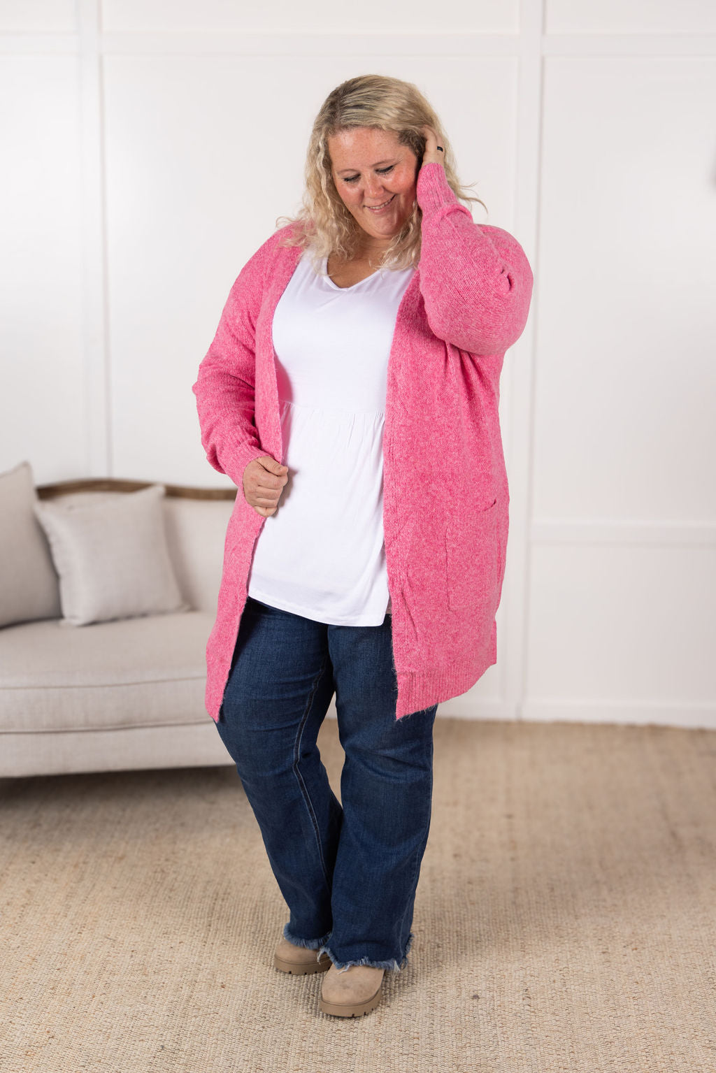 Michelle Mae Madison Cozy Cardigan - Pink