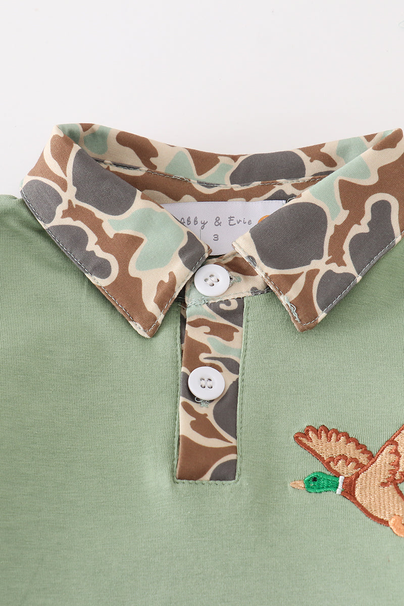 Abby & Evie Camouflage duck embroidery boy set