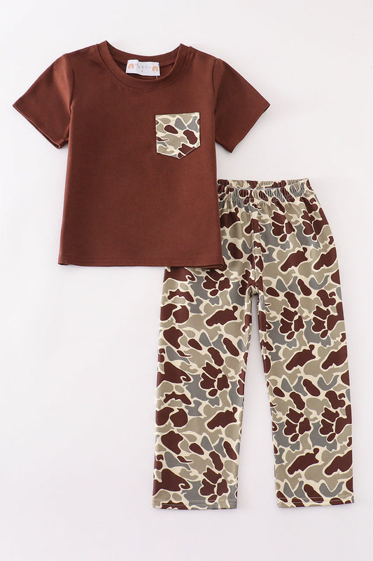 Abby & Evie Brown camouflage boy set