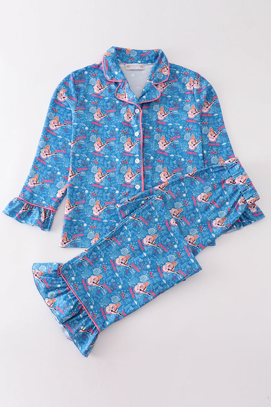 Abby & Evie Blue music fan women pajamas set