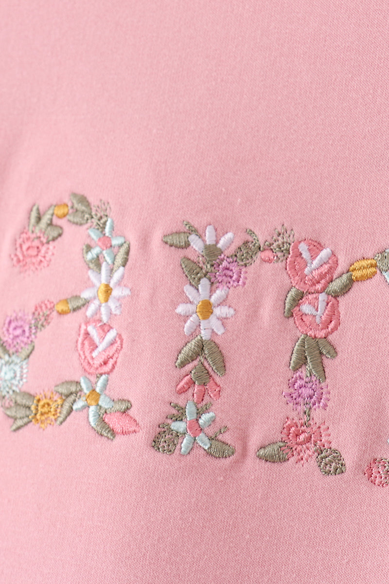 Abby & Evie Pink mini embroidery mom&me sweatshirt