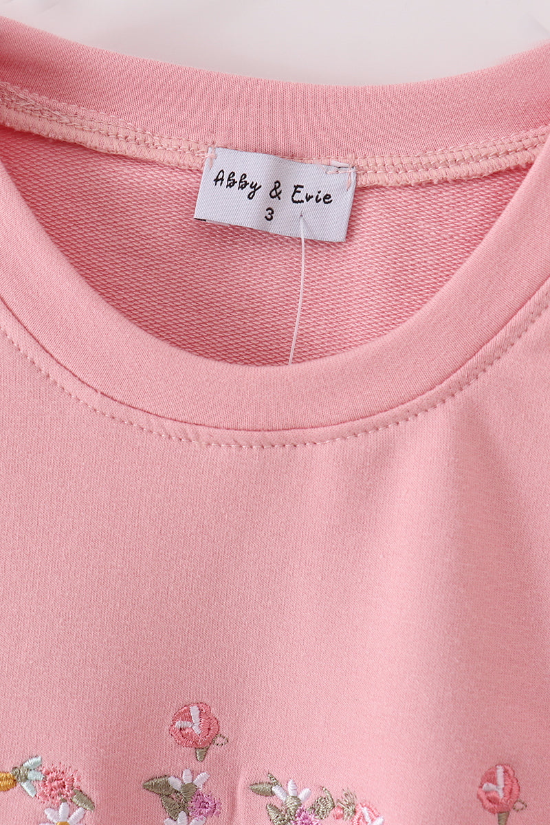 Abby & Evie Pink mini embroidery mom&me sweatshirt