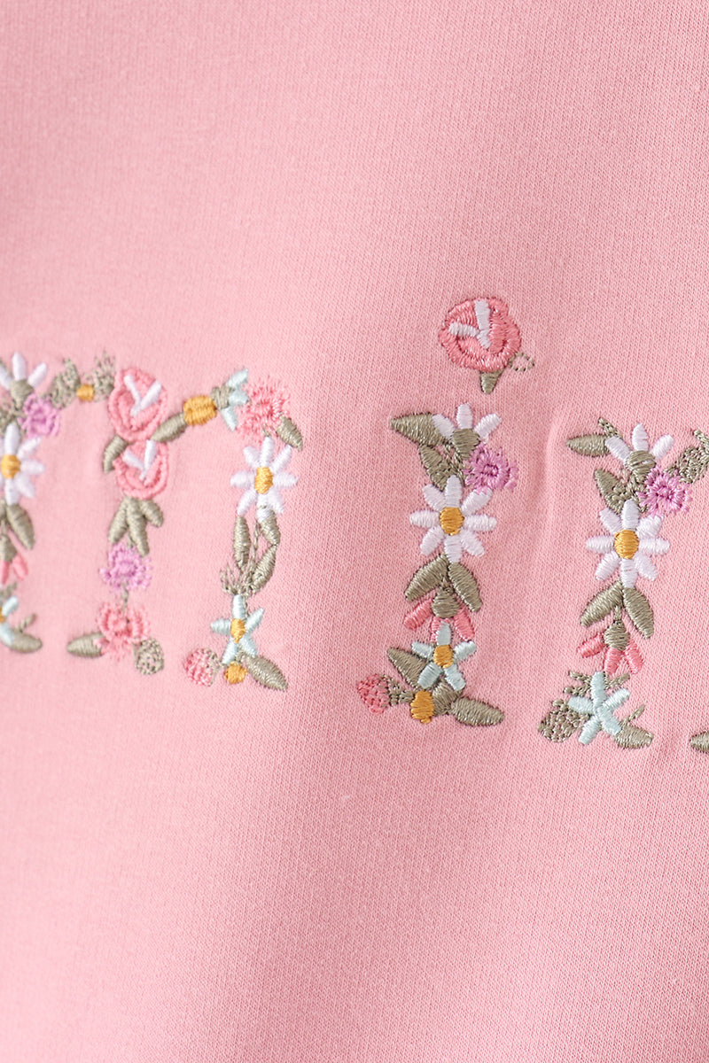 Abby & Evie Pink mini embroidery mom&me sweatshirt