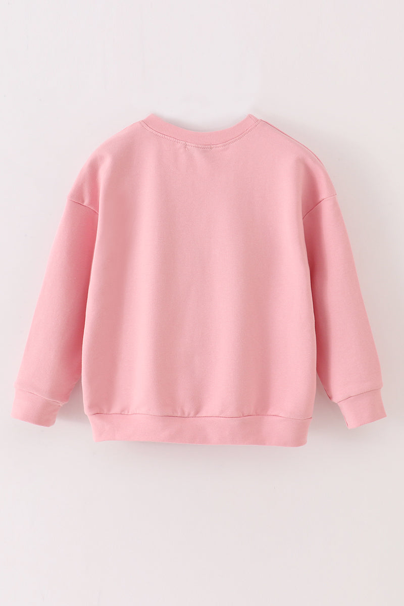 Abby & Evie Pink mini embroidery mom&me sweatshirt