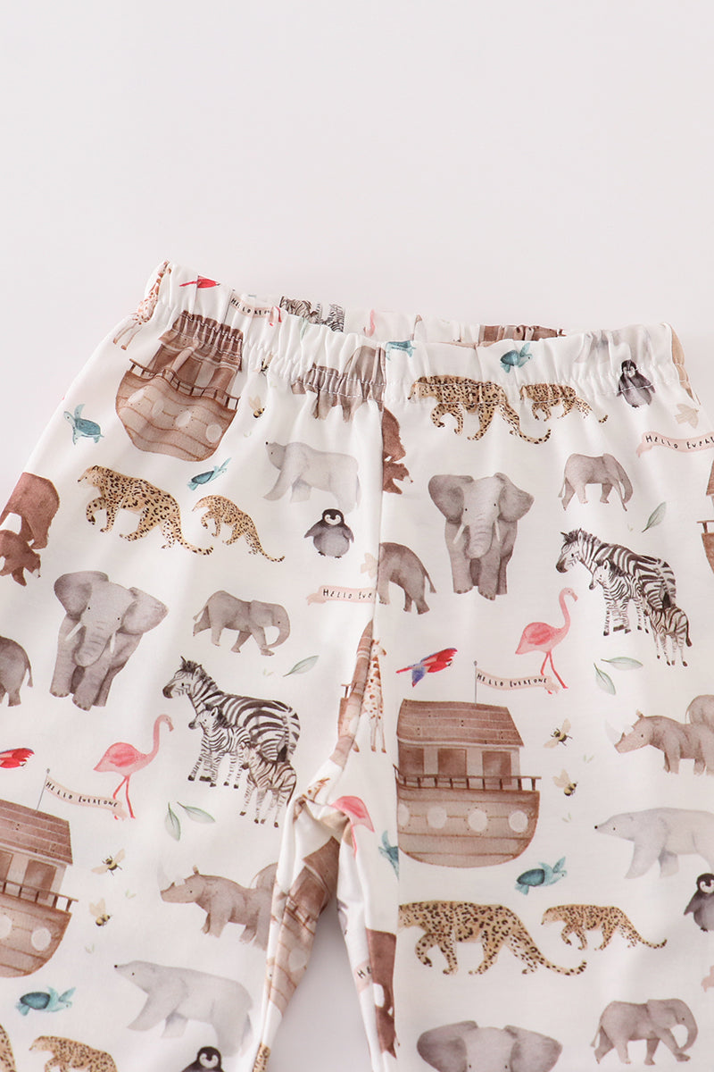 Abby & Evie Noah's Ark animal print girl set