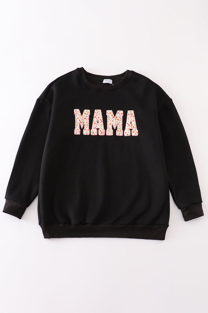 Abby & Evie Black MAMA applique women sweatshirt