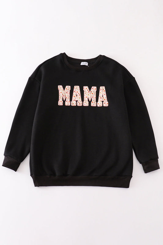 Abby & Evie Black MAMA applique women sweatshirt