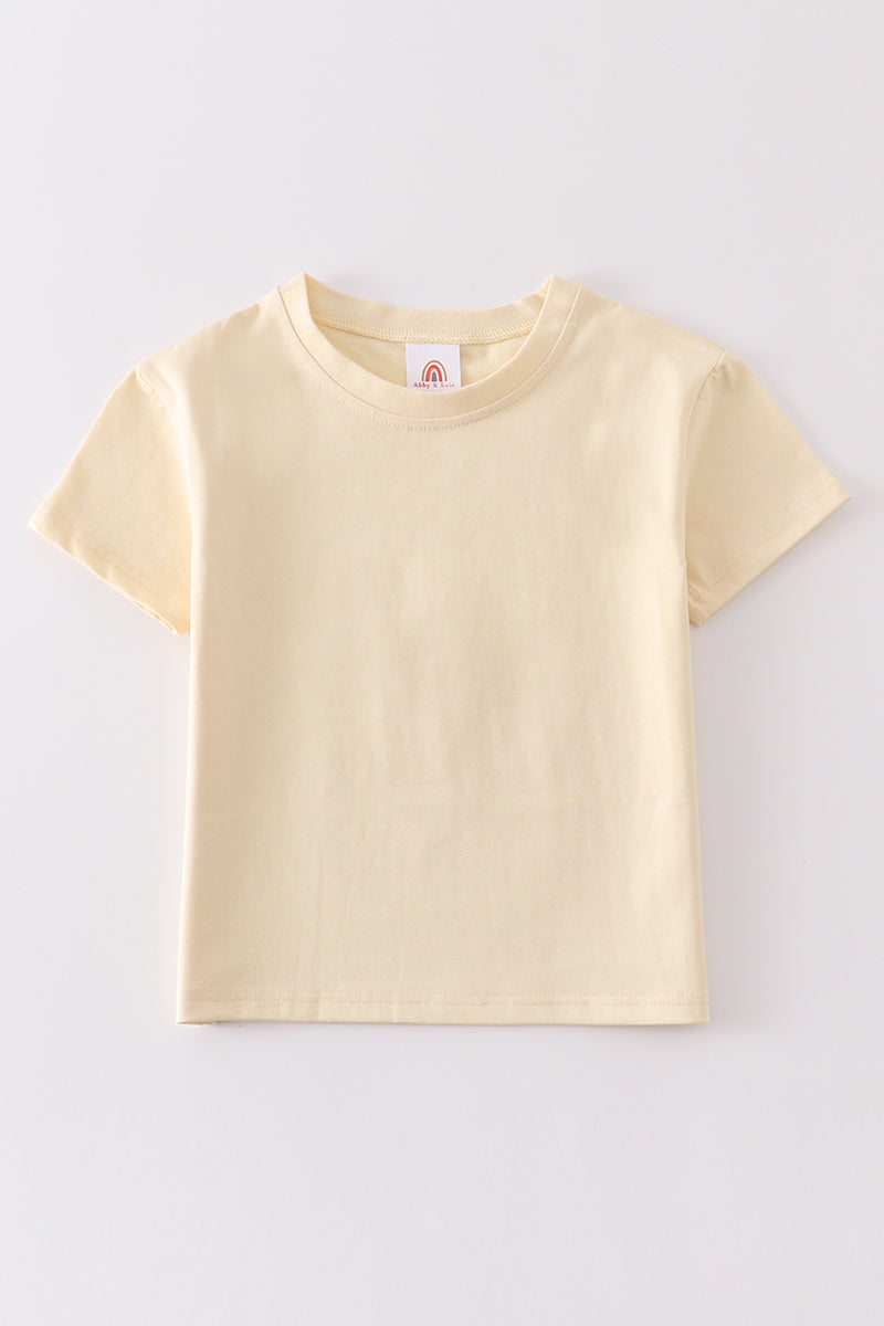 Abby & Evie Beige blank basic Adult Kids t-shirt and baby bubble