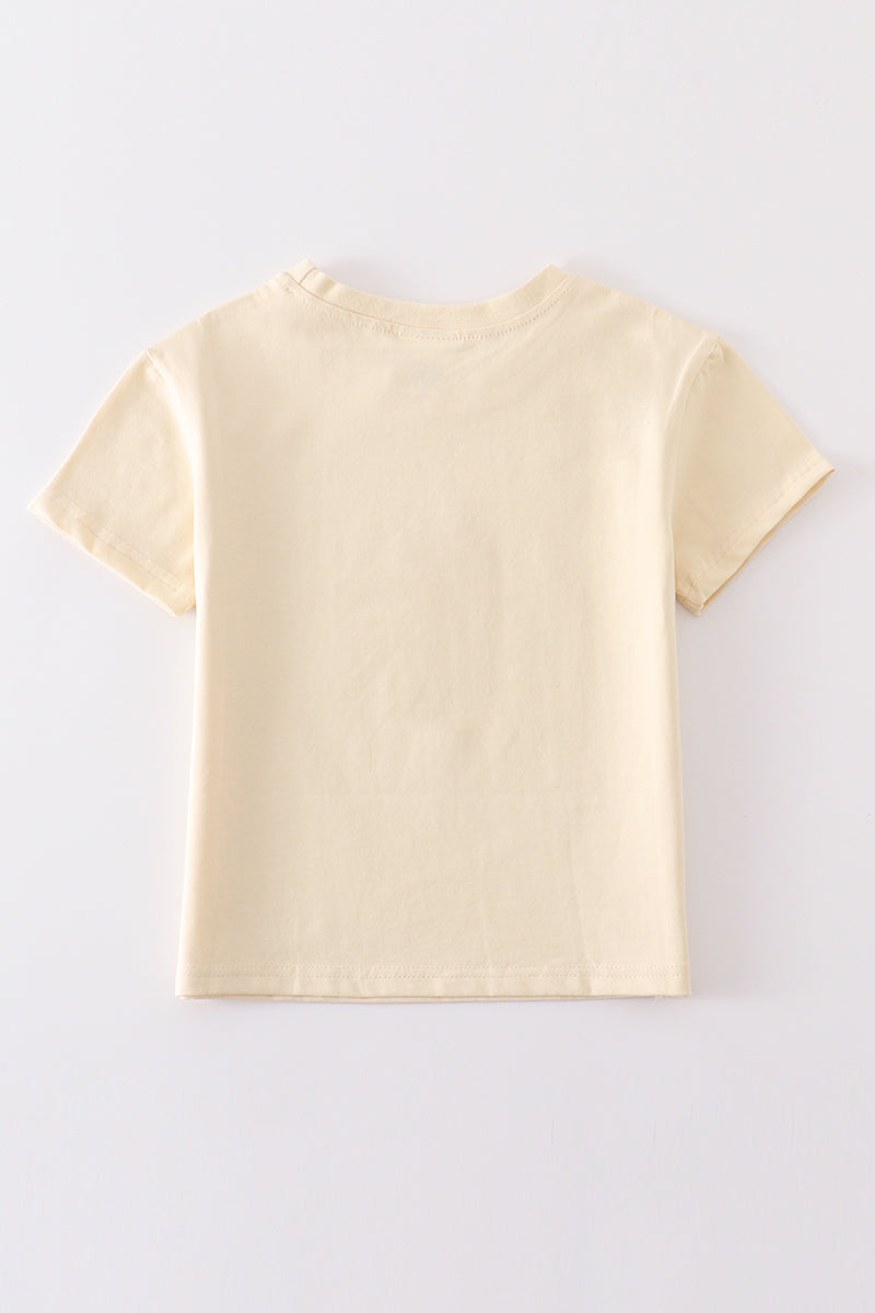 Abby & Evie Beige blank basic Adult Kids t-shirt and baby bubble