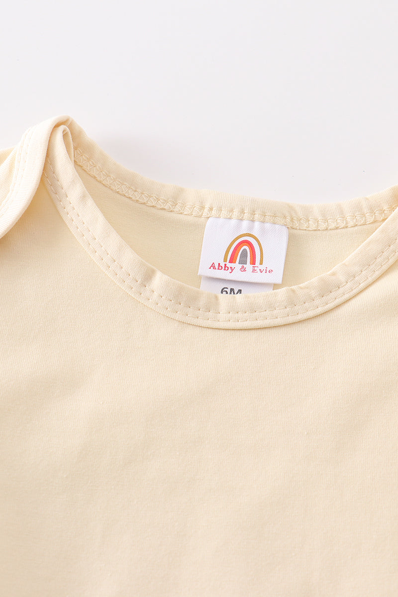 Abby & Evie Beige blank basic Adult Kids t-shirt and baby bubble