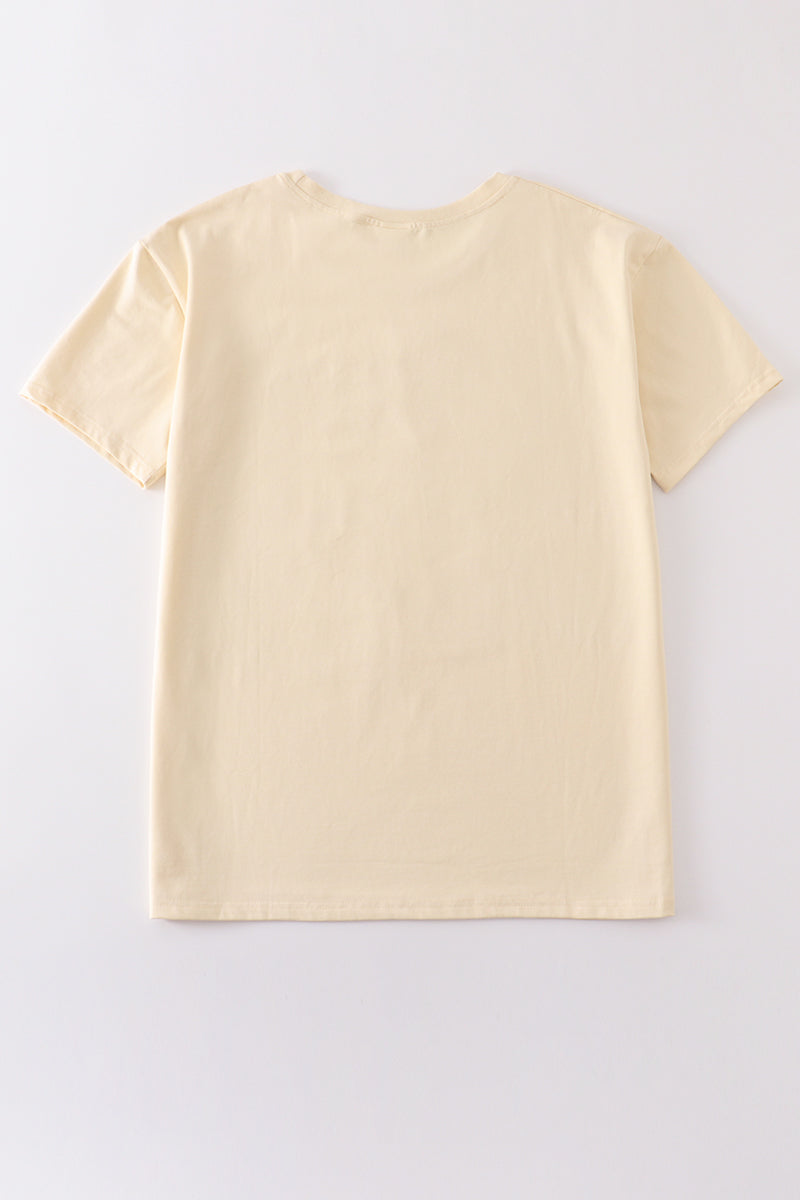 Abby & Evie Beige blank basic Adult Kids t-shirt and baby bubble