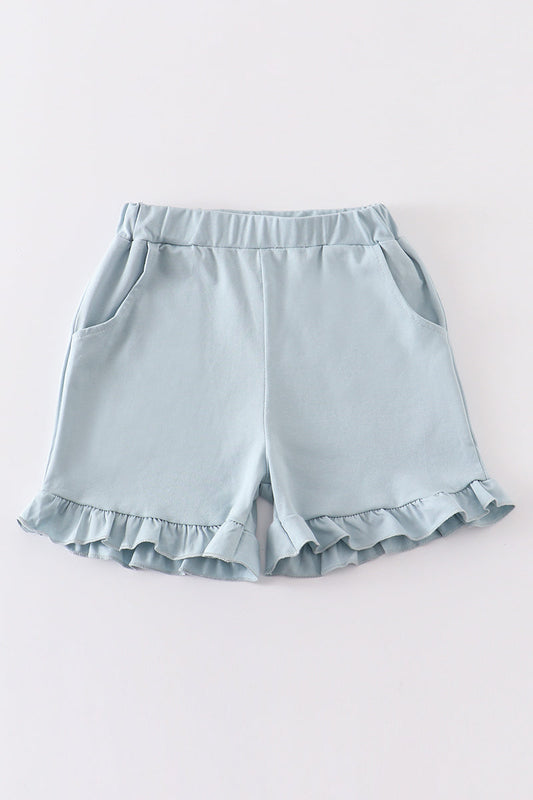 Abby & Evie Blue basic ruffle shorts